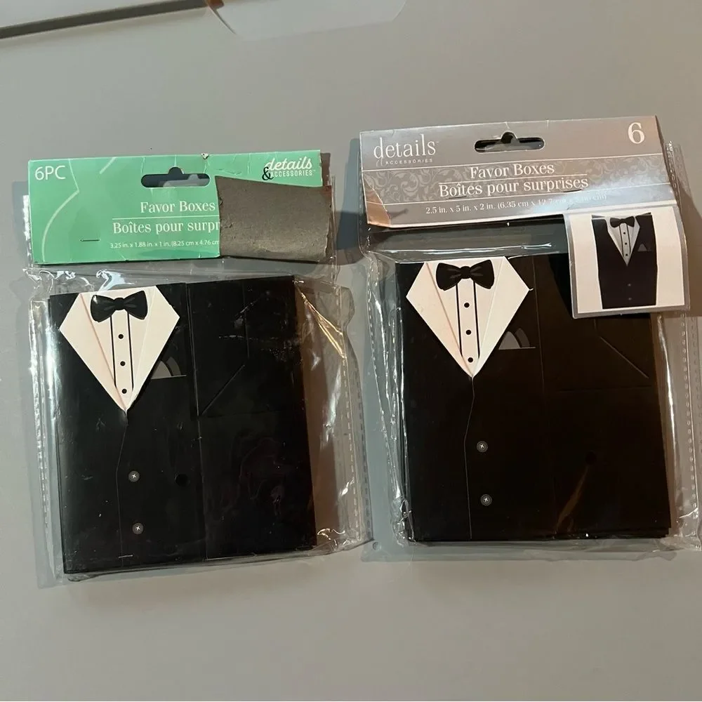 Favor Gift Boxes 12 Tuxedo Groomsmen Wedding Bachelor Favor